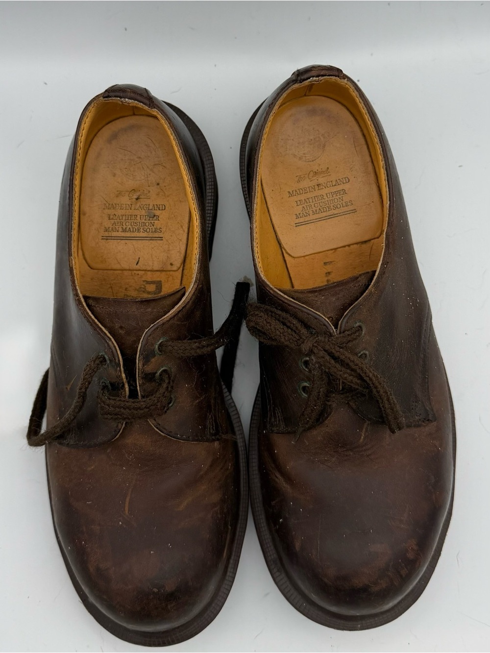 Vintage, Dr. Martens Steel Toe, Brown Leather Women's Lace-Up Flats2